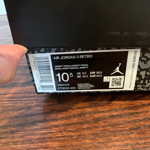 Jordan 3 Blue varsity cement - Picture 8 of 11